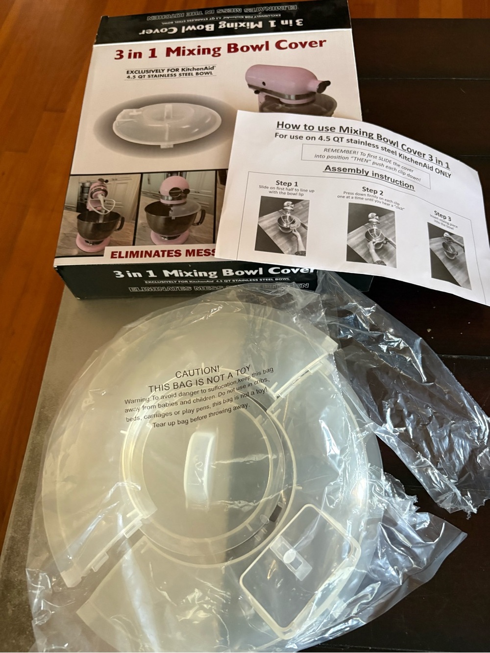 3-in-1 4.5Qt only KitchenAid Mixing Bowl Cover Clear